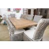 2.4m Monastery Reclaimed Teak Dining Table with 8 Latifa Chairs - 0